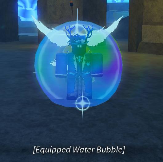 A Fisch player is using the Water Bubble