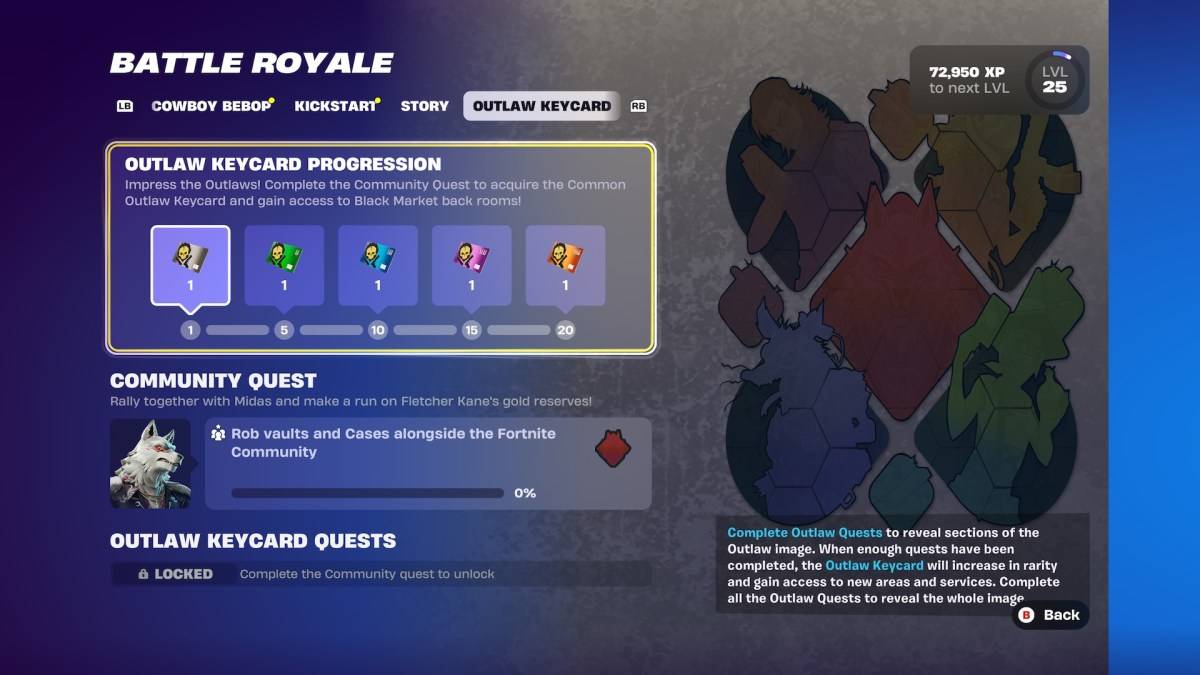 Outlaw KeyCard -upgrades in Fortnite Hoofdstuk 6.