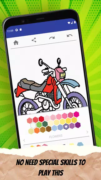 MotorBike Coloring Page屏幕截圖2