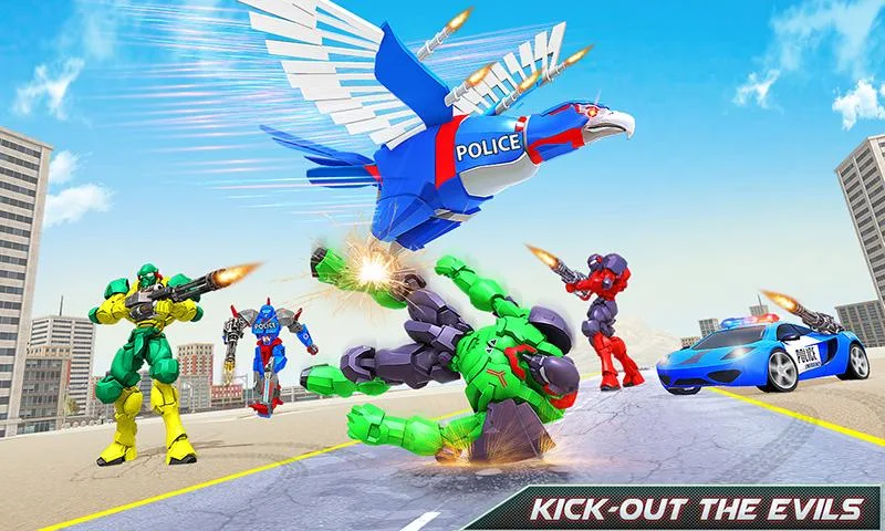 Flying Eagle Robot Car Games 스크린샷 0