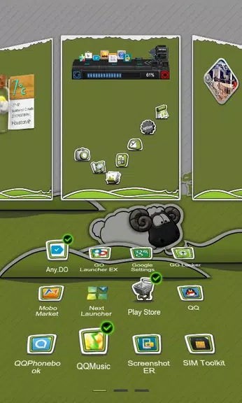 Next Launcher Theme P.Sheep ကိုဖန်သားပြင်3