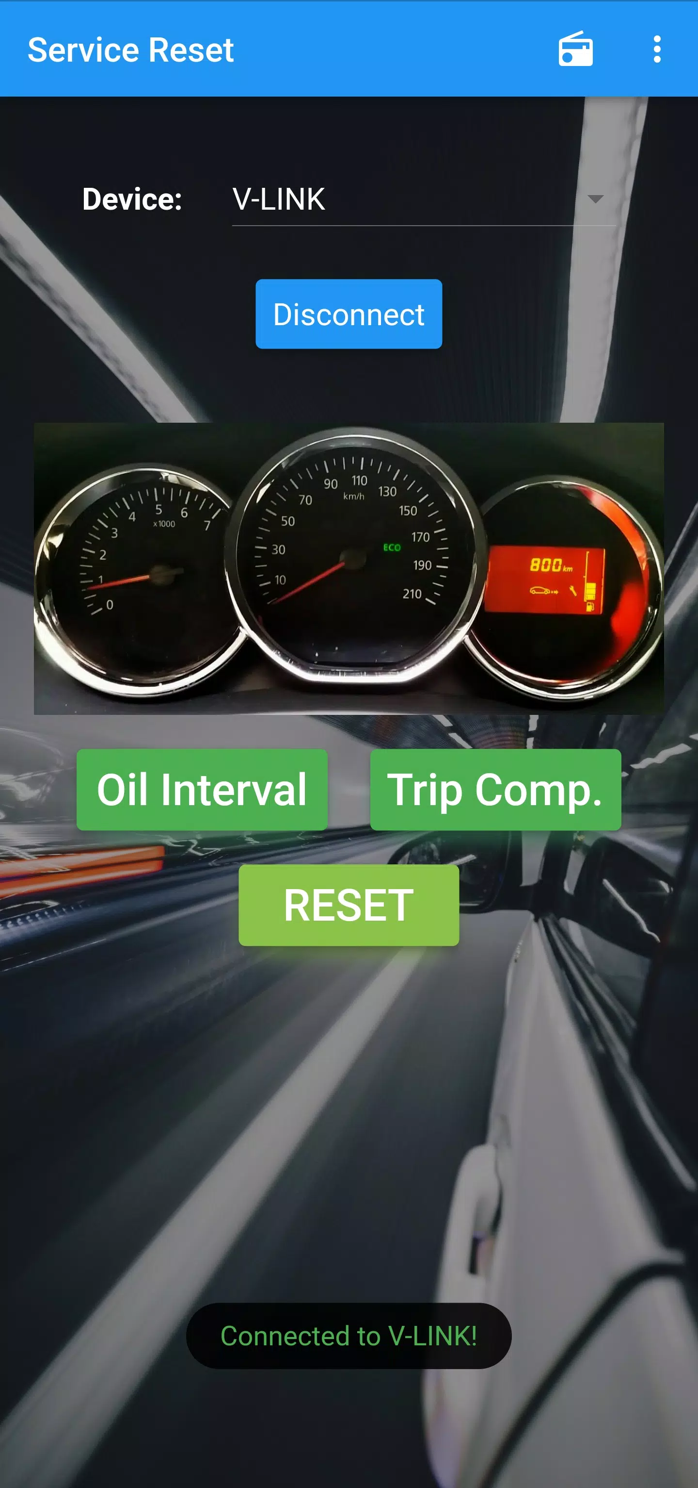 Screenshot Dacia Service Reset 0