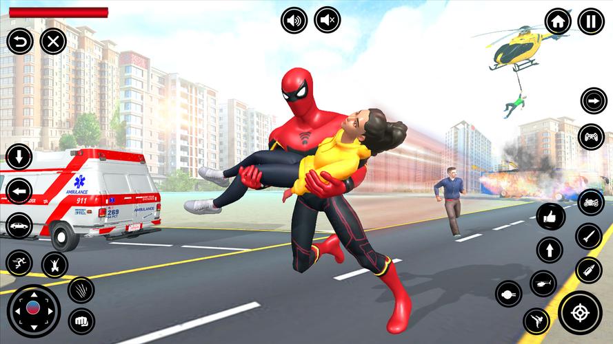 Flying Spider Rope Hero Fight 스크린샷 1
