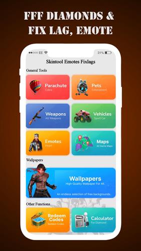 FFF Skin Tools Diamond & Emote ကိုဖန်သားပြင်0