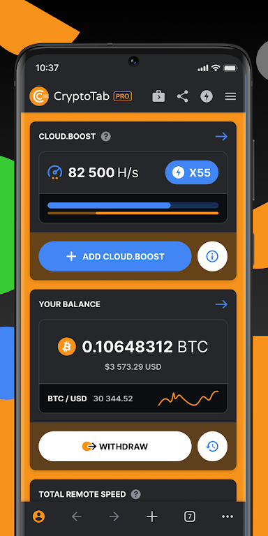 CryptoTab Browser Pro Level capture d’écran 1