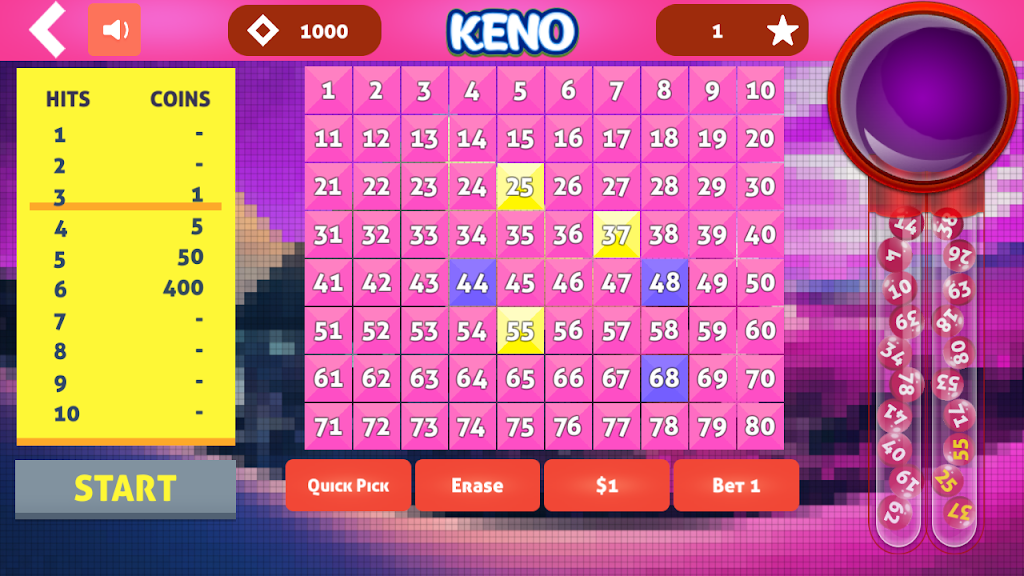 Cleo Keno - Free Keno Game screenshot 1