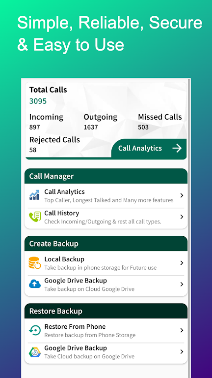 Screenshot Cally - Call Backup & Recover 0