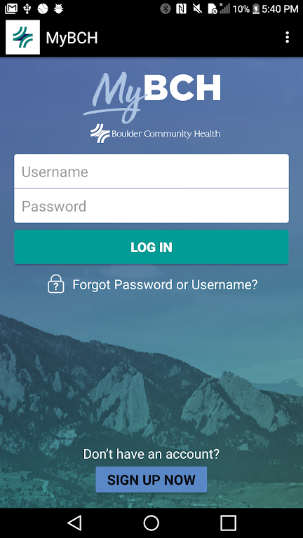 MyBCH экрана 0