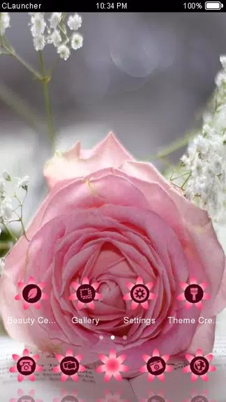 Pretty Pink Rose Theme captura de pantalla 2