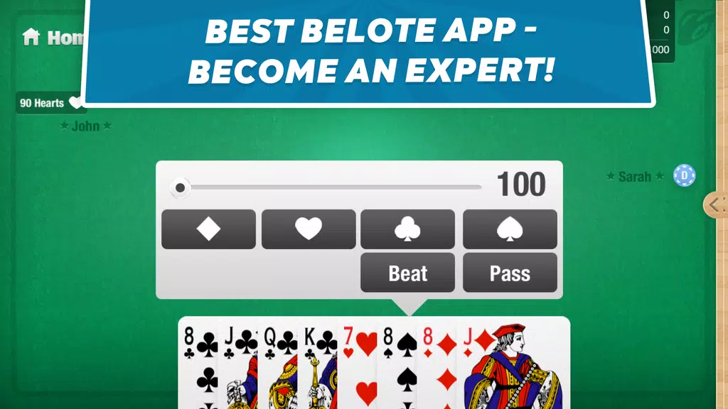 ภาพหน้าจอ Belote Coinche - card game 0