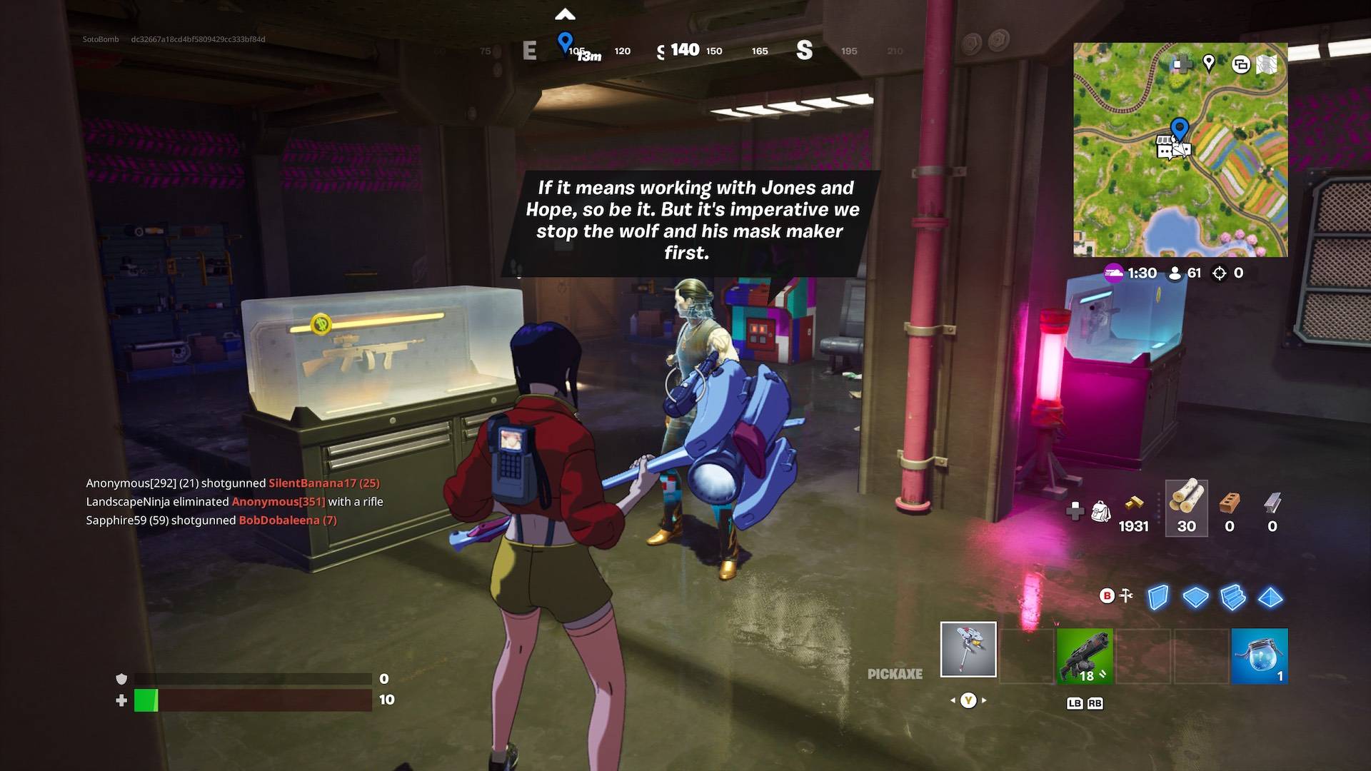 “在Fortnite第6章中与Outlaw Midas定位并交谈”