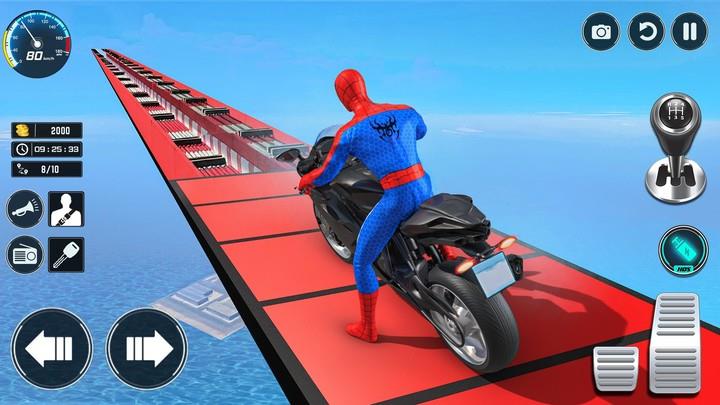 Superhero Bike Stunt Games GT ကိုဖန်သားပြင်0