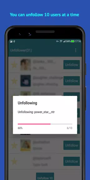 Unfollow Users Cleaner Captura de pantalla 2