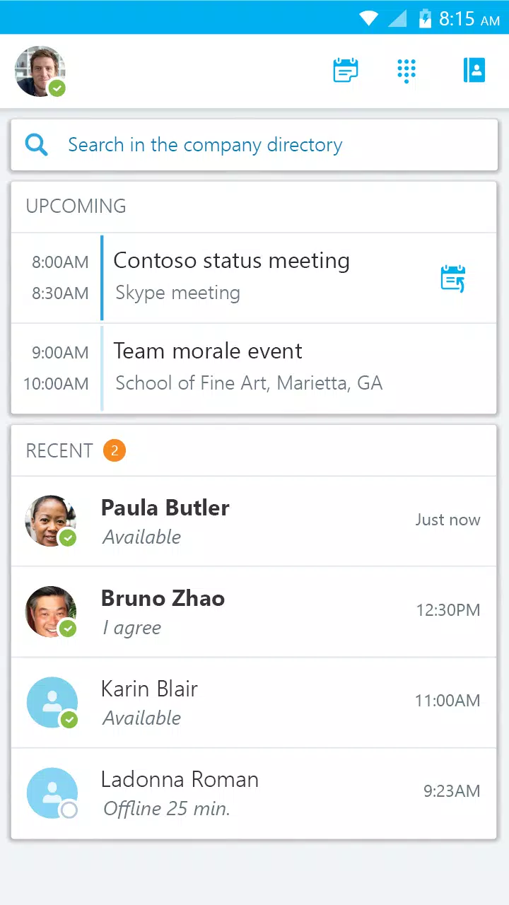 Skype for Business for Android屏幕截圖3