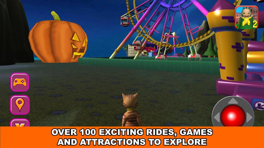 Halloween Cat Theme Park 3D स्क्रीनशॉट 0