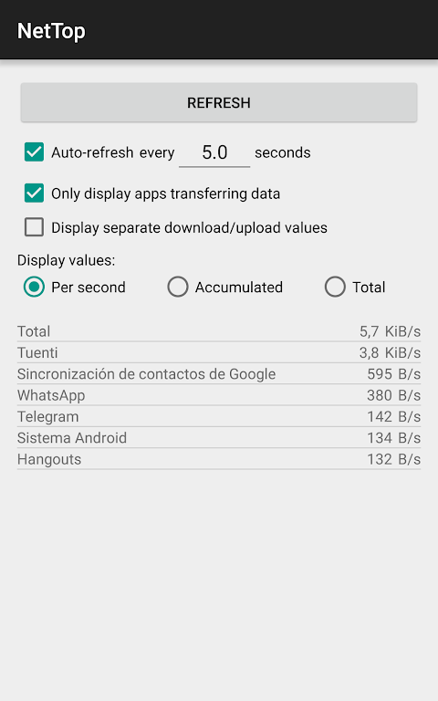 NetTop: RealTime Network Meter ekran görüntüsü 0