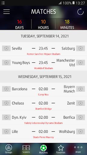 Live Scores for Champions League屏幕截圖0