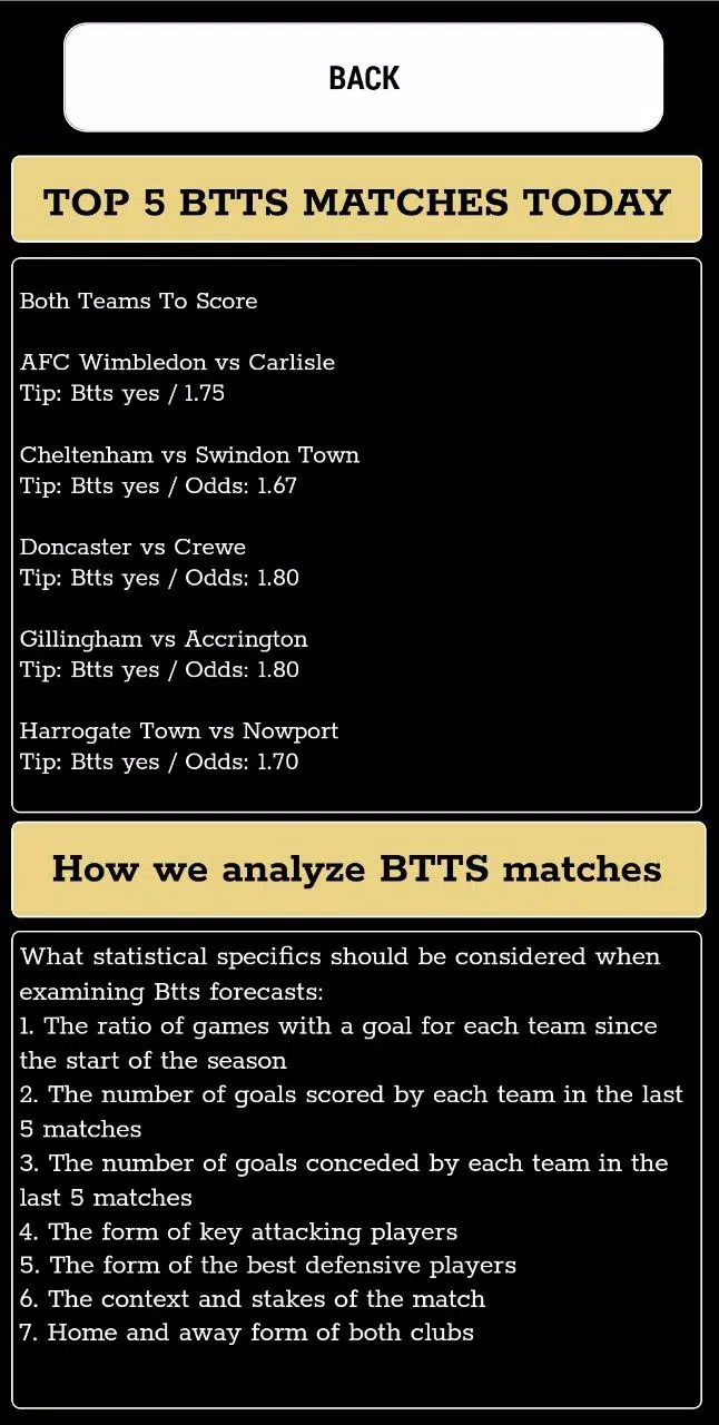 Btts predictions gg/ng captura de pantalla 3