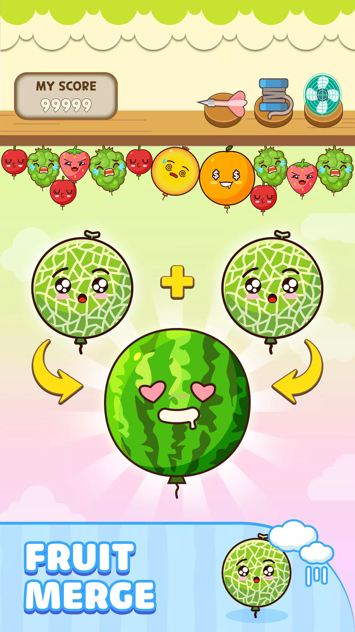 Melon Balloon: Fruit Merge captura de pantalla 0