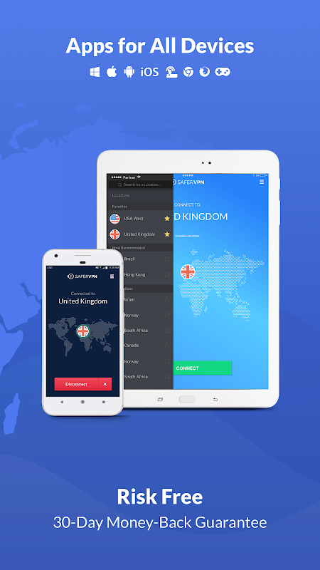 Free VPN Proxy & Hotspot WiFi security - SaferVPN Ảnh chụp màn hình 2