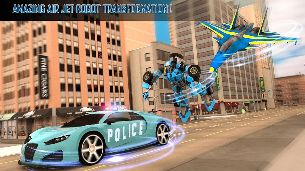 Police Air Jet Multi Robot Shooting Game Screenshot 1