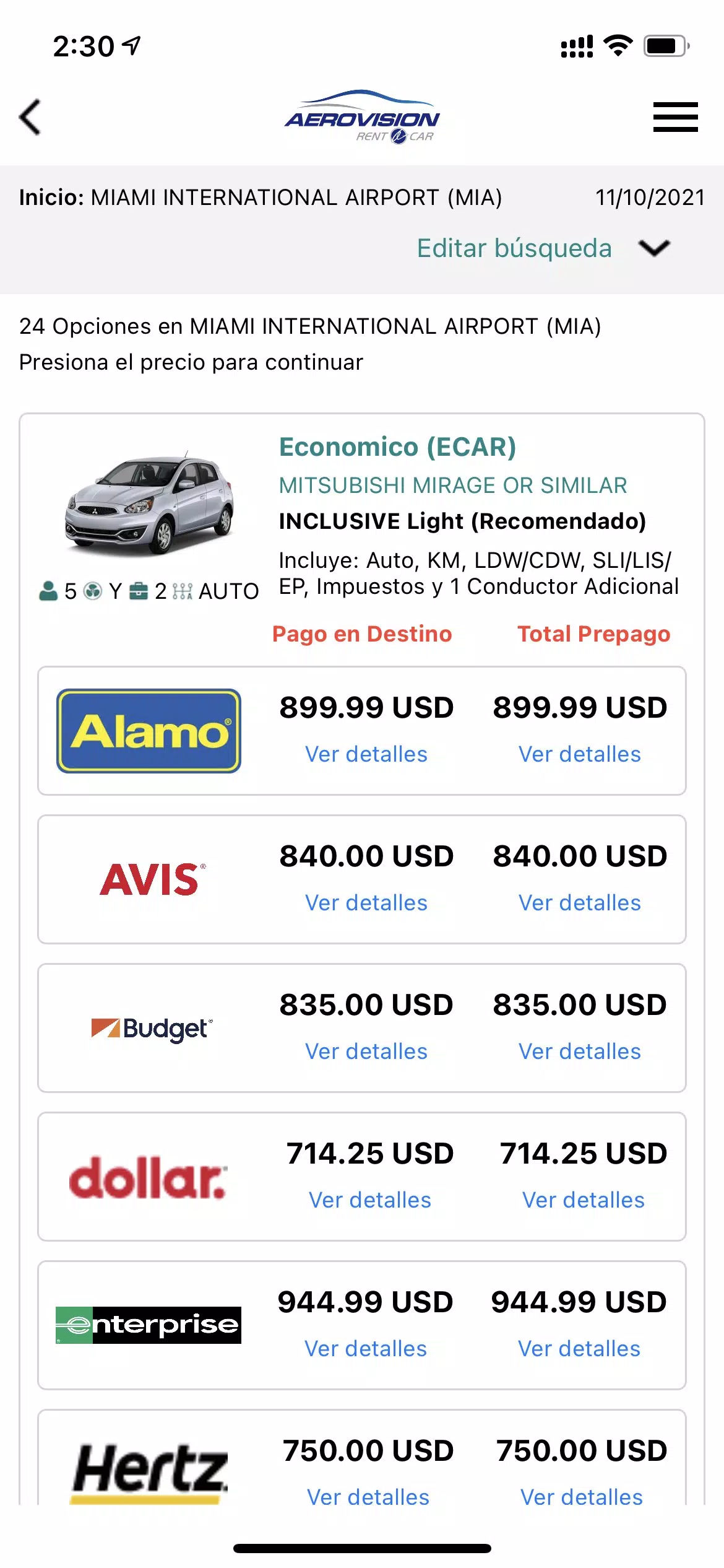 Aerovision SAS - Rent a Car スクリーンショット 3