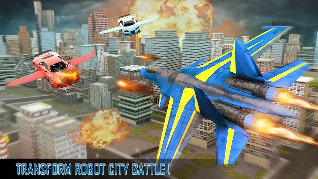 Police Air Jet Multi Robot Shooting Game Screenshot 3