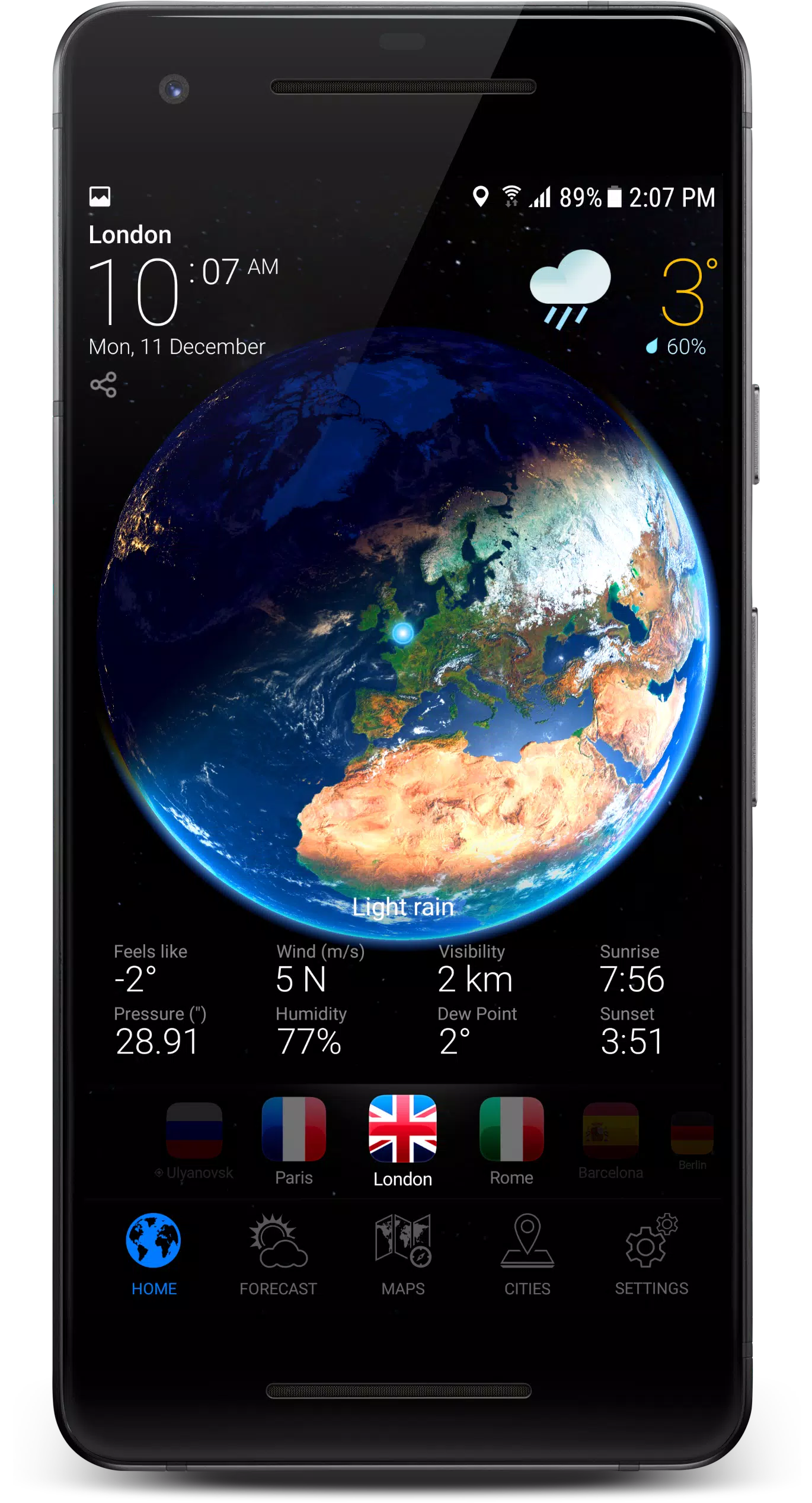 3D EARTH PRO - local forecast screenshot 0