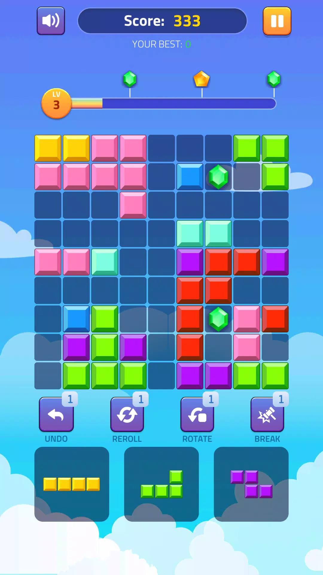 Block Puzzle - Gems Adventure zrzut ekranu 1