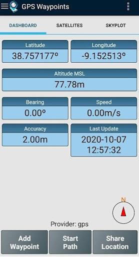 GPS Waypoints экрана 0