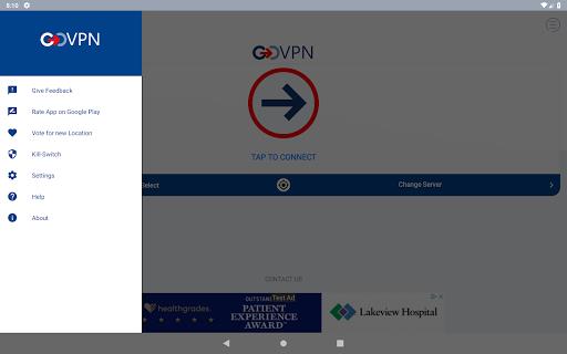 GOVPN에서 제공하는 VPN 안전하고 빠른 실드 스크린샷 1