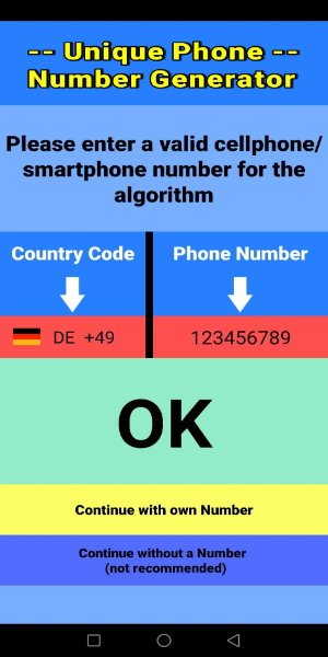 Unique Phone Number Generator captura de pantalla 0