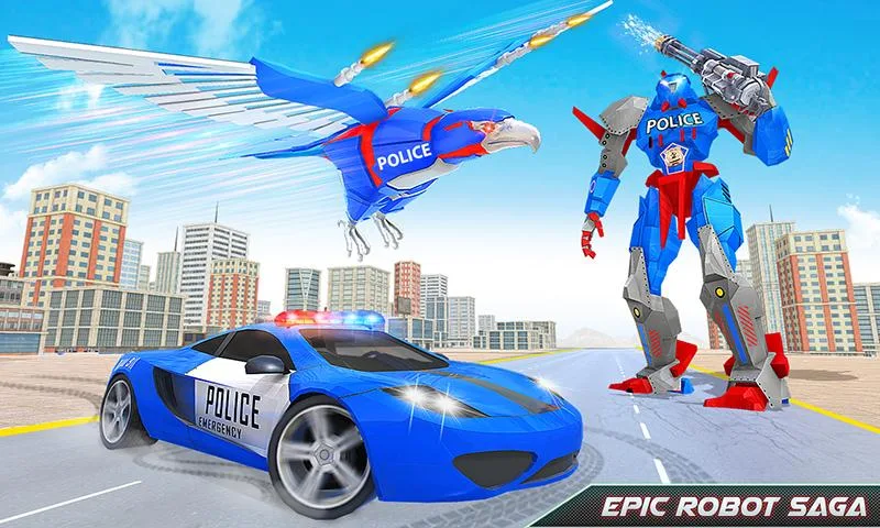 Flying Eagle Robot Car Games 스크린샷 1