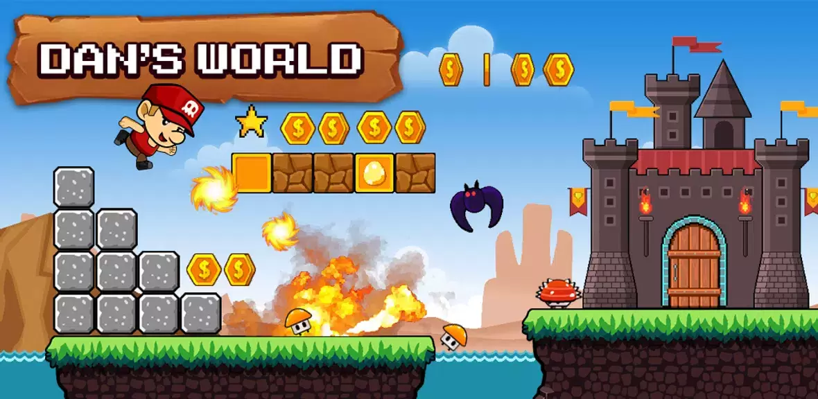 Super Dan's World - Run Game Ekran Görüntüsü 0