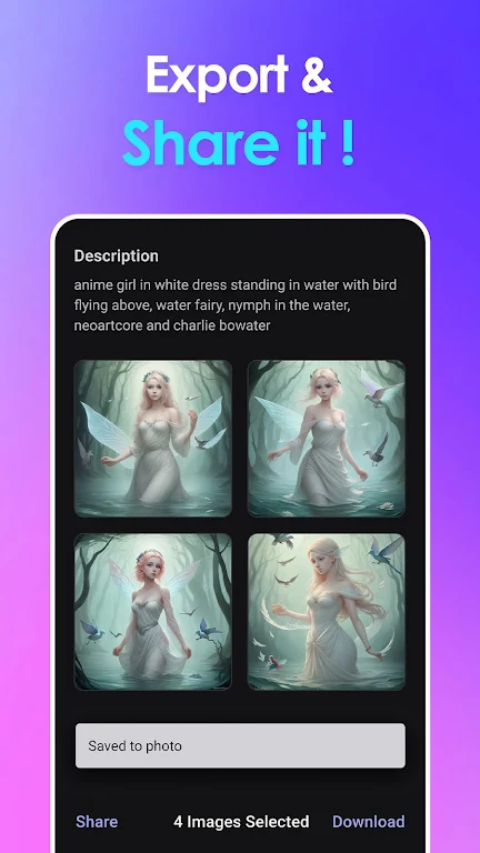 ภาพหน้าจอ Vivid AI: AI Image Generator 0