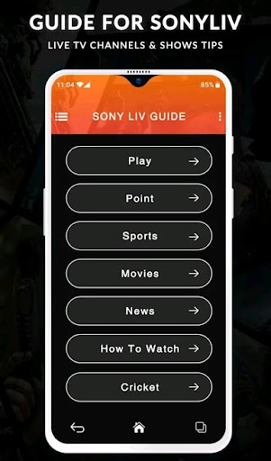 SonyLiv - Live TV Shows, Cricket & Movies Guide captura de pantalla 0