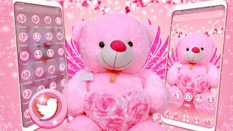 Pink Teddy Bear Theme屏幕截圖0