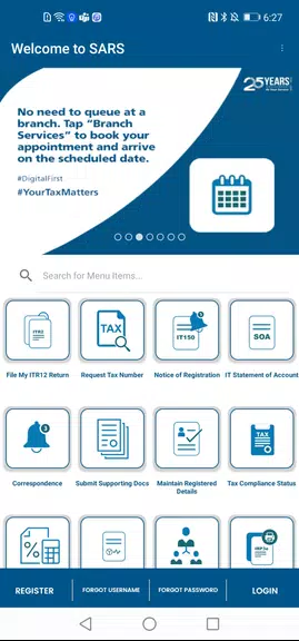 SARS Mobile eFiling Screenshot 2