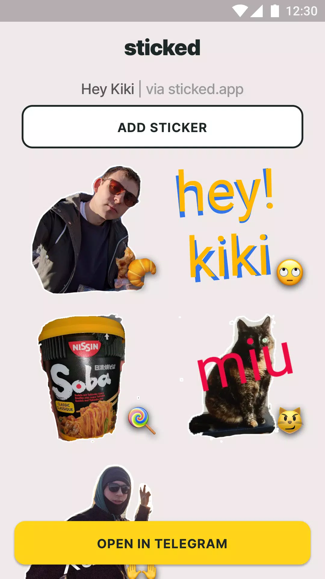 Sticked - Telegram stickers ဖန်သားပြင်ဓာတ်ပုံ 1