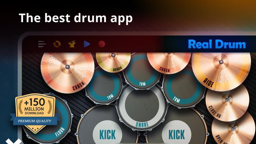 Real Drum: 전기 드럼 세트 연주 스크린샷 0