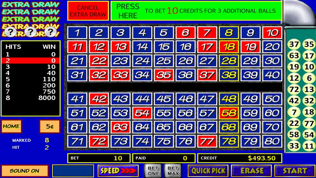 Draw 3 Extra Keno Balls屏幕截圖0