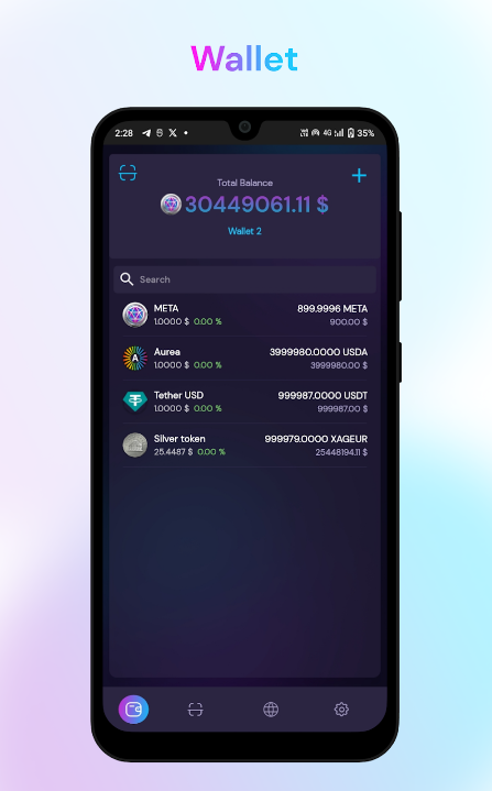 Screenshot Metatron wallet 3