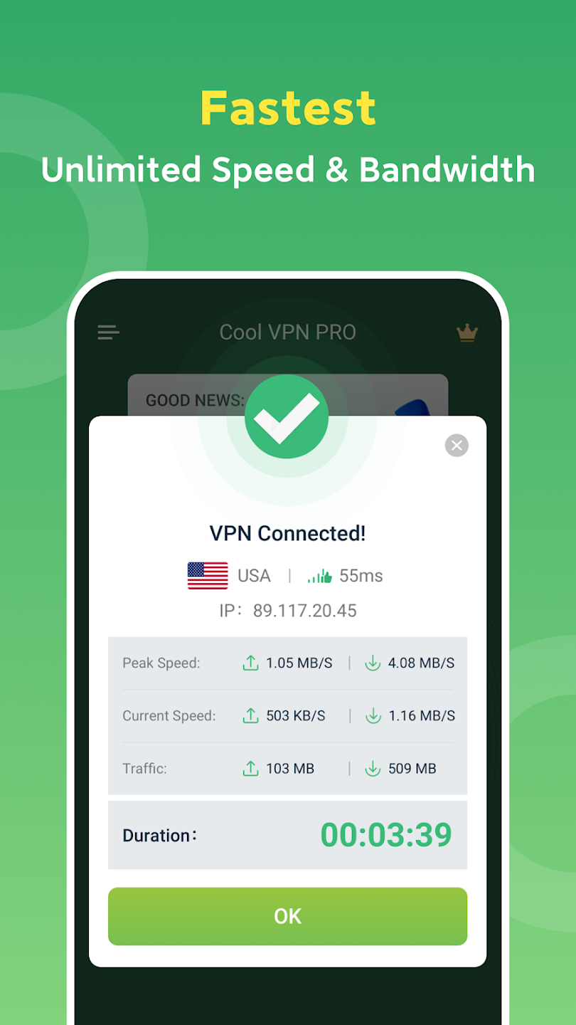 Cool VPN Pro: Secure VPN Proxy captura de pantalla 1