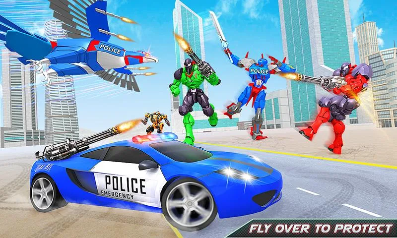 Flying Eagle Robot Car Games 스크린샷 2