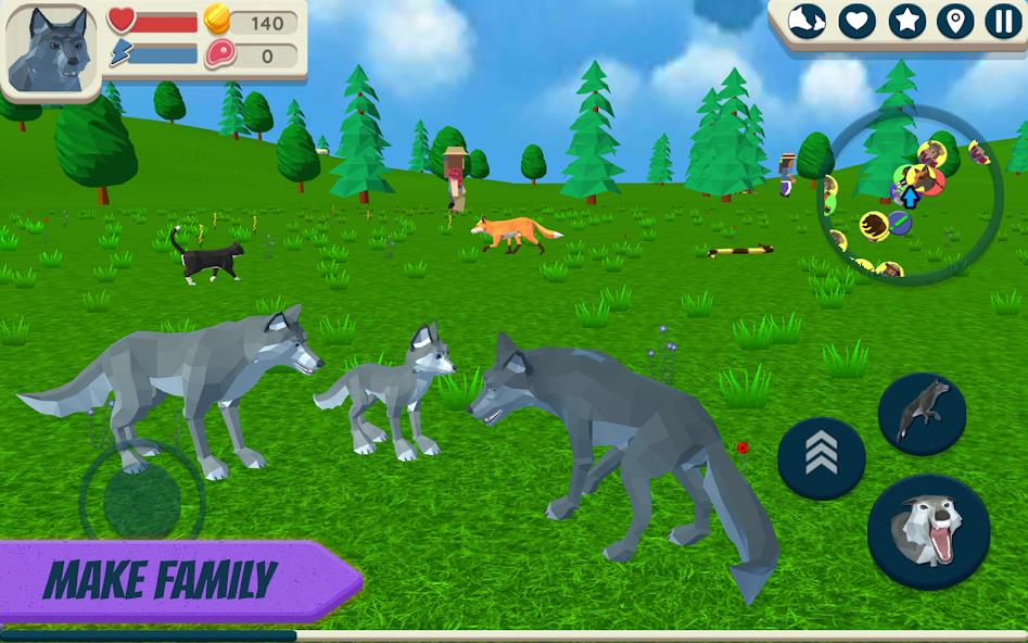 Wolf Simulator: Wild Animals 3 Mod Captura de pantalla 2