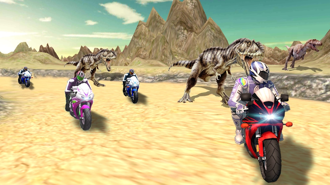 Dino World Bike Race Game - Jurassic Adventure Скриншот 2