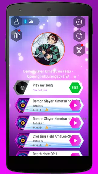 Kimetsu Demon Slayer Tiles Hop屏幕截圖0