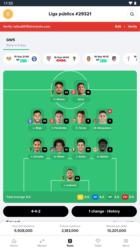 Bemanager: Fantasy Football ekran görüntüsü 1