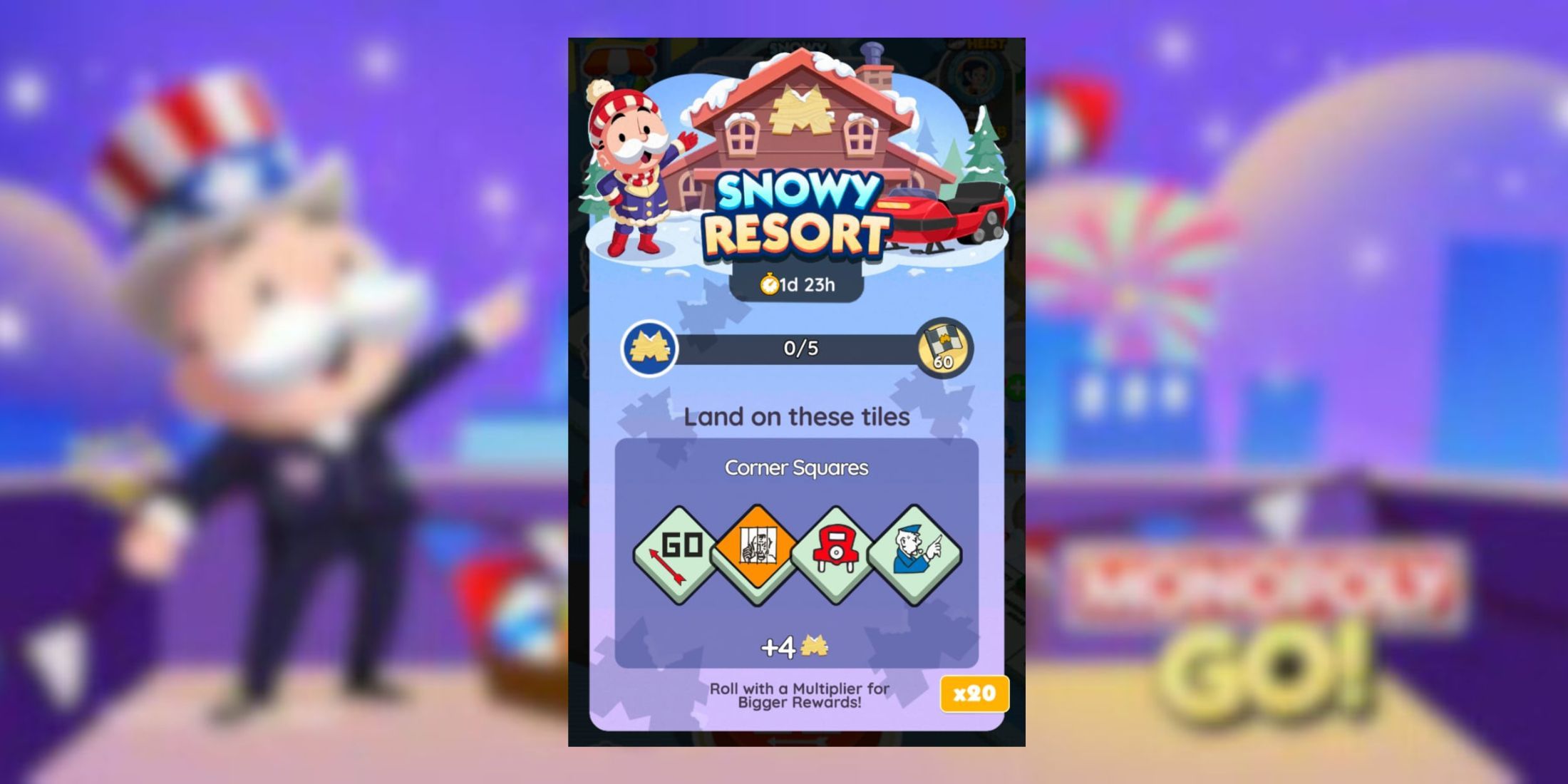 Monopoly Go: Snowy Resort Nagrody i kamienie milowe