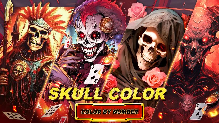 Dark Skeleton Color by number屏幕截圖3